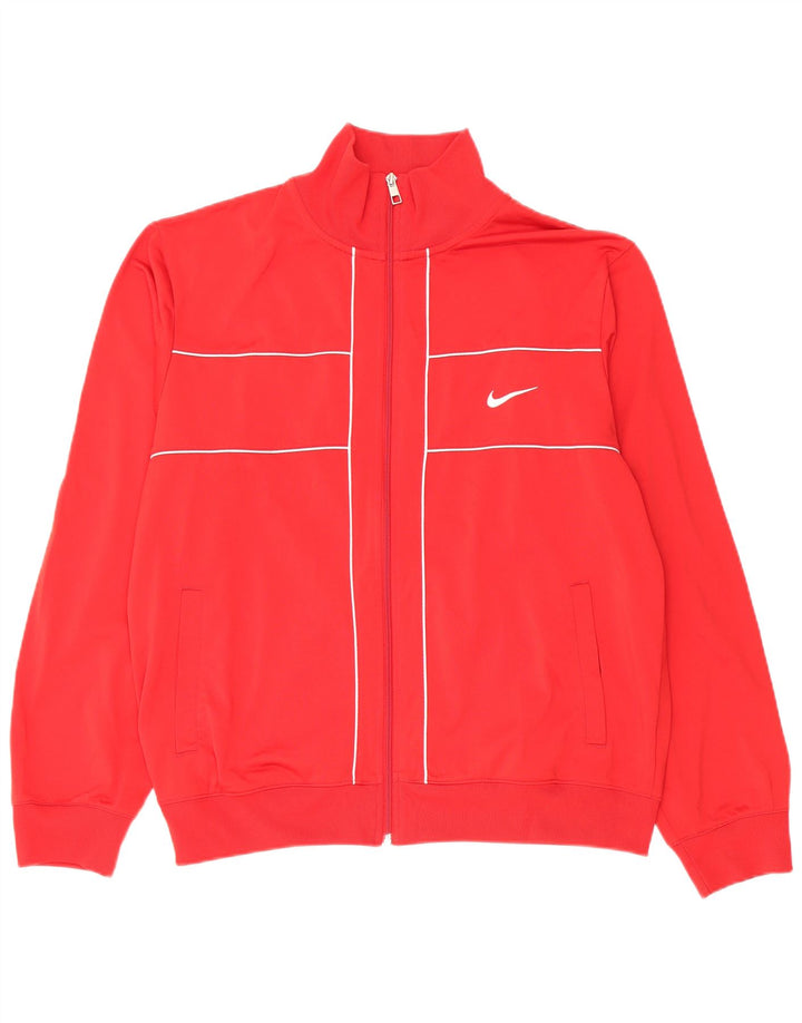 Nike Mens Tracksuit Top Jacket Large Red Polyester