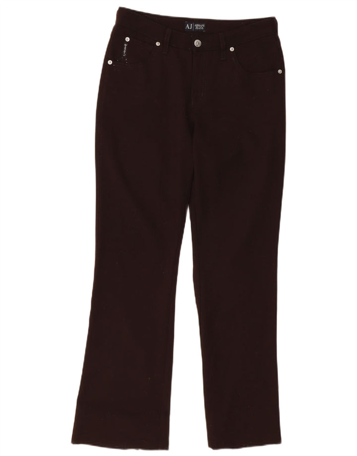 ARMANI Womens Bootcut Casual Trousers W28 L28 Brown