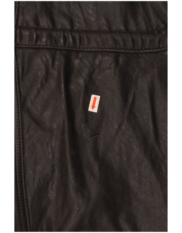 Vintage Mens Leather Jacket UK 44 2XL Black Leather