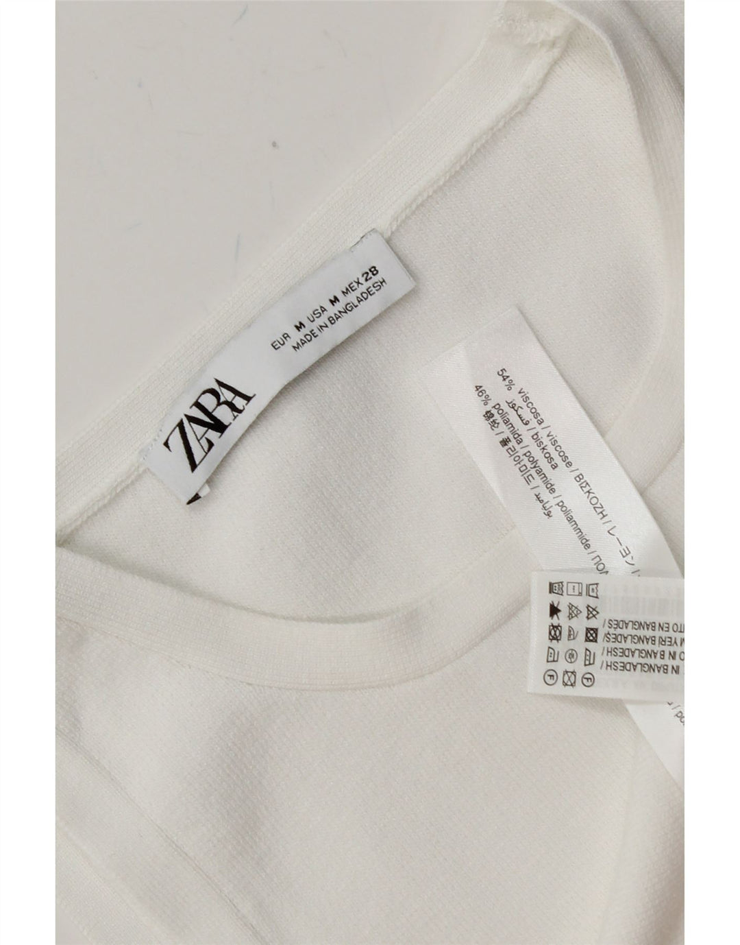 ZARA Womens Crop Vest Top UK 12 Medium White Viscose Vintage Zara and Second-Hand Zara from Messina Hembry 