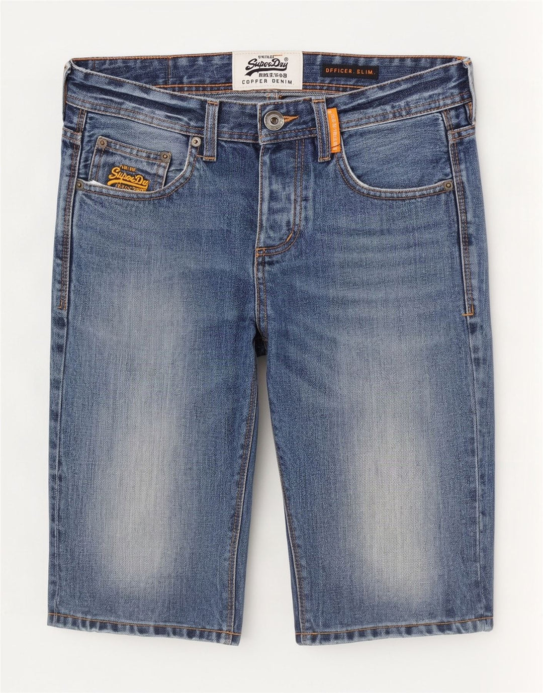 Superdry Mens Slim Fit Denim Shorts W30 Medium Blue Cotton