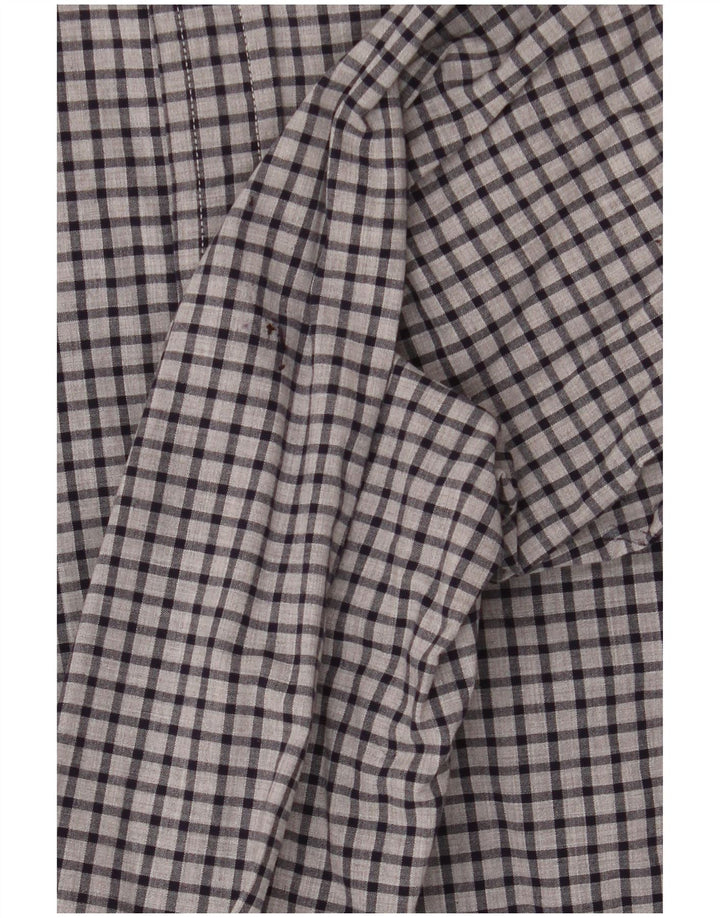 Tommy Hilfiger Mens Slim Fit Shirt Medium Grey Gingham Cotton