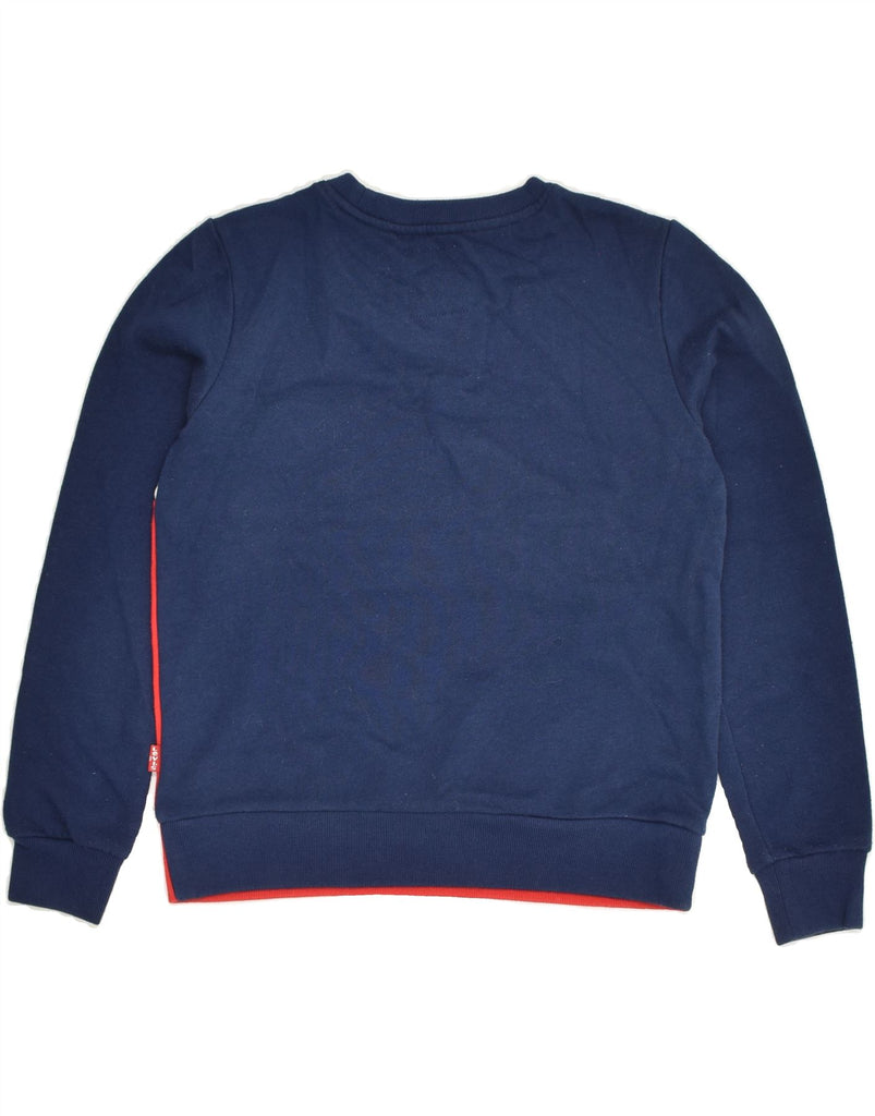 LEVI'S Boys Graphic Sweatshirt Jumper 11-12 Years Navy Blue Colourblock | Vintage Levi's | Thrift | Second-Hand Levi's | Used Clothing | Messina Hembry 