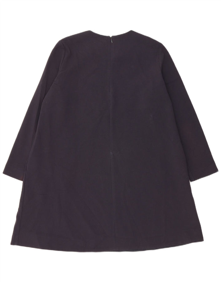 Cos Womens Long Sleeve A-Line Dress EU 38 Medium Navy Blue Polyester