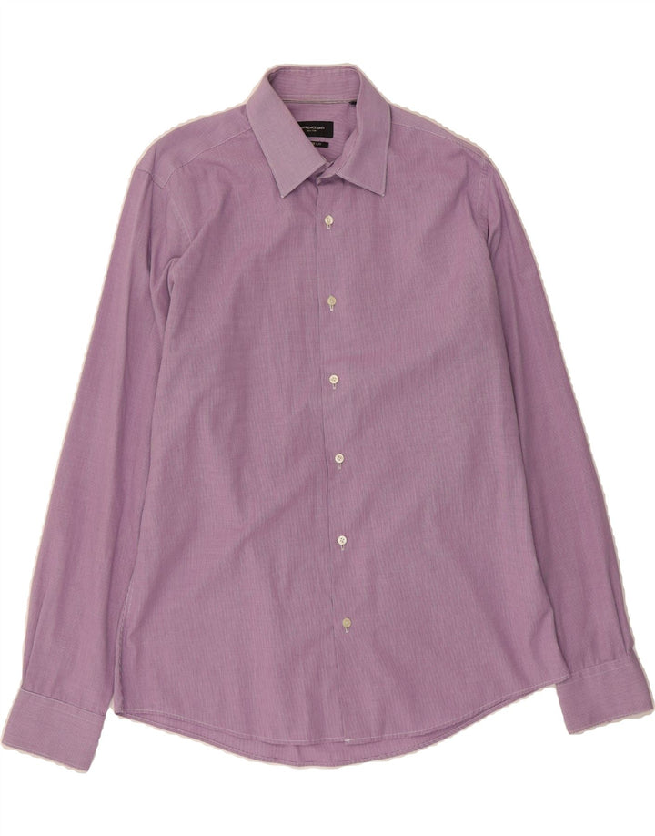 LAWRENCE GREY Mens Slim Shirt Size 41 Medium Purple Check Vintage Lawrence Grey and Second-Hand Lawrence Grey from Messina Hembry 