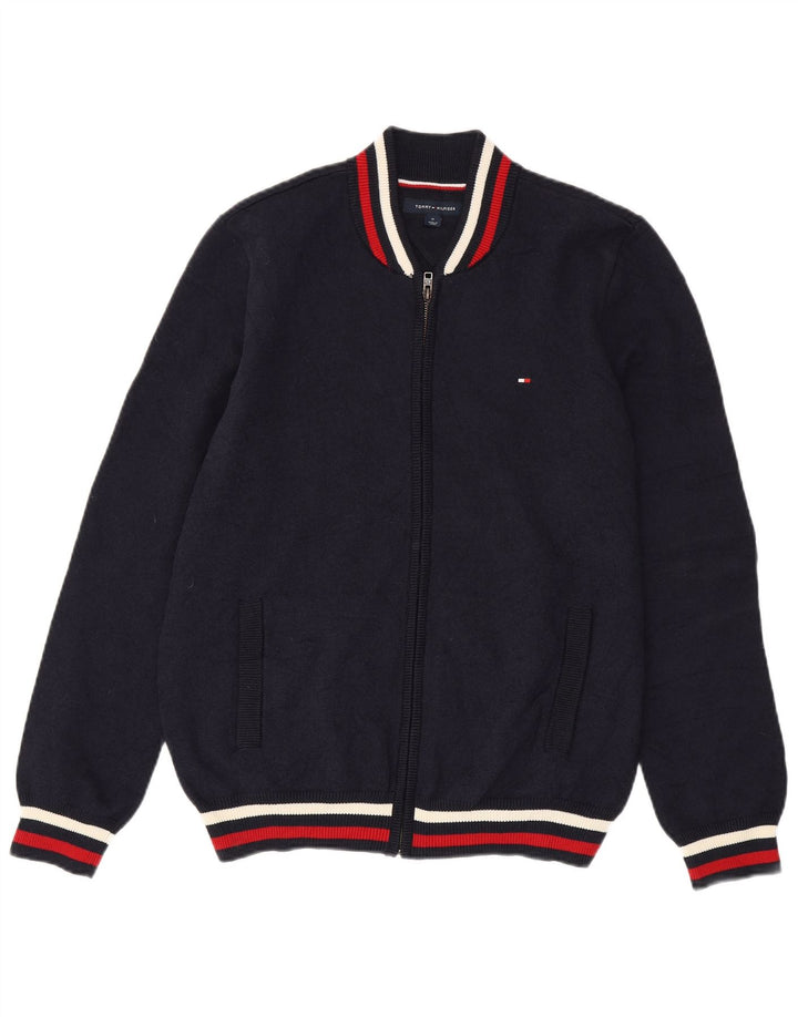 Tommy Hilfiger Mens Cardigan Sweater Medium Navy Blue Cotton