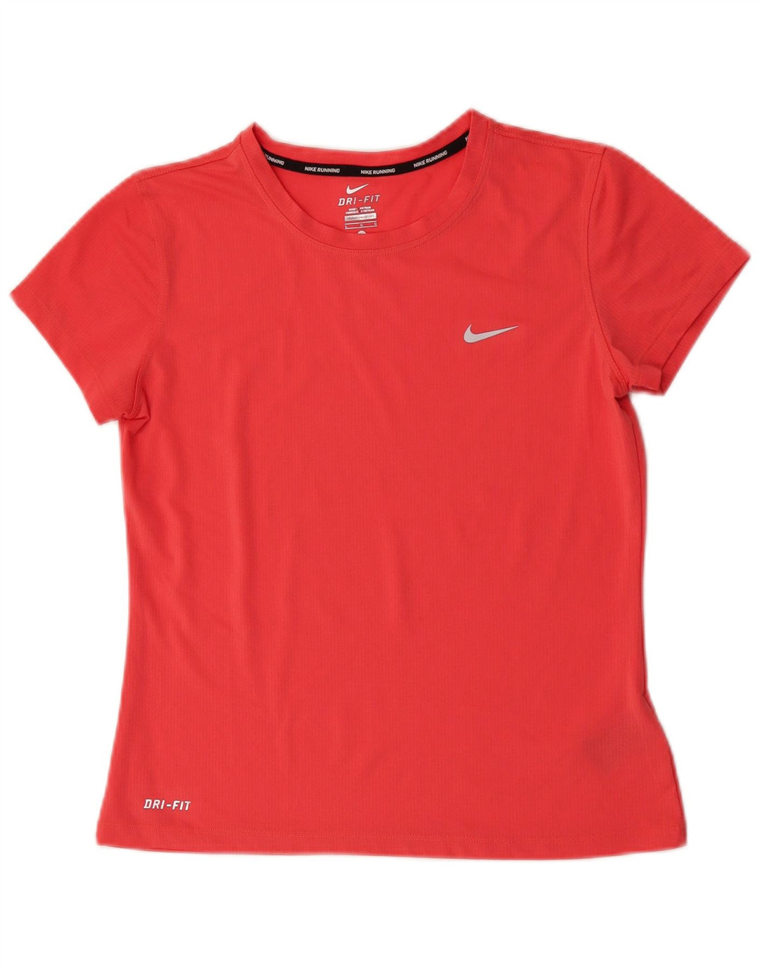 Nike Womens Dri Fit Crop T-Shirt Top UK 14 Large Pink Polyester