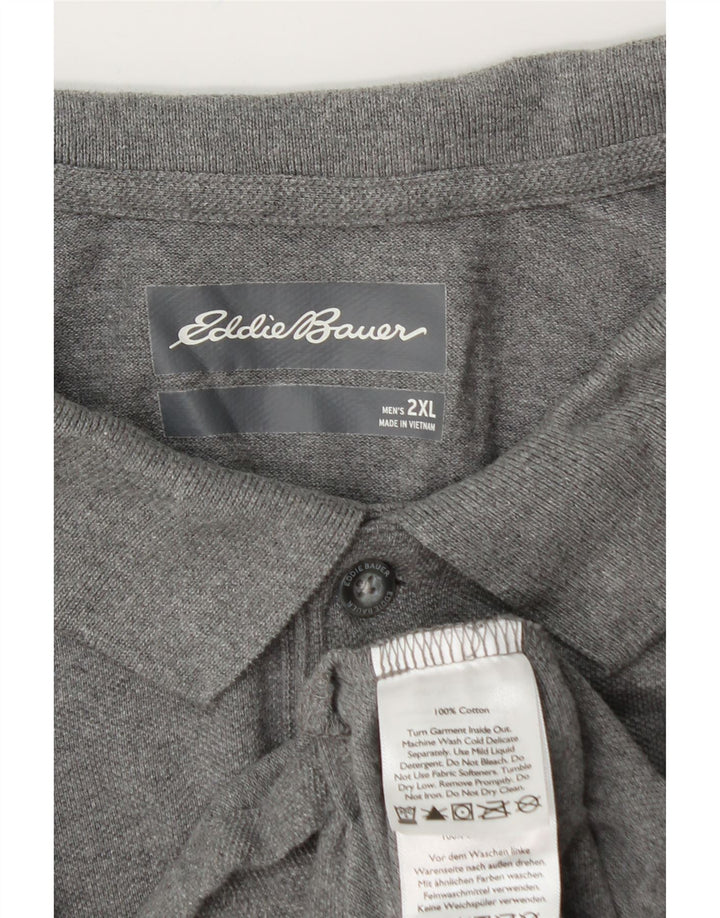 EDDIE BAUER Mens Polo Shirt 2XL Grey Cotton