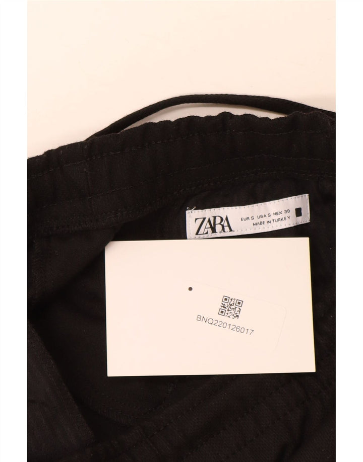 Zara Mens Tracksuit Trousers Small Black Polyester
