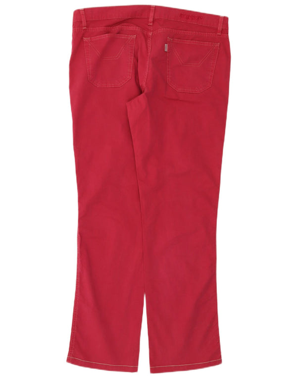 Jeckerson Womens Straight Casual Trousers W33 L30 Pink Cotton