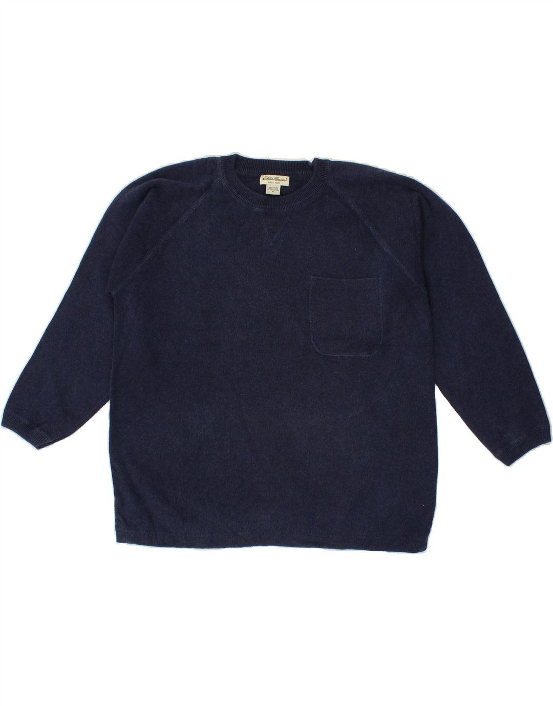 EDDIE BAUER Womens Crew Neck Jumper Sweater UK 14 Medium Navy Blue Cotton Vintage Eddie Bauer and Second-Hand Eddie Bauer from Messina Hembry 