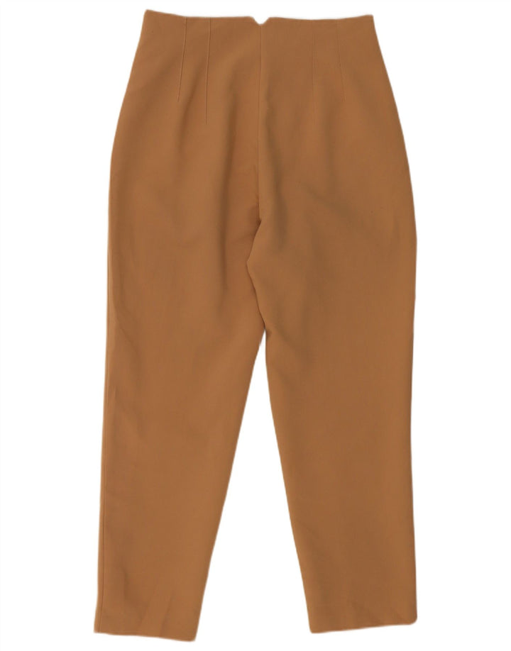 Zara Womens Slim Cropped Trousers Medium W28 L26 Beige Polyester