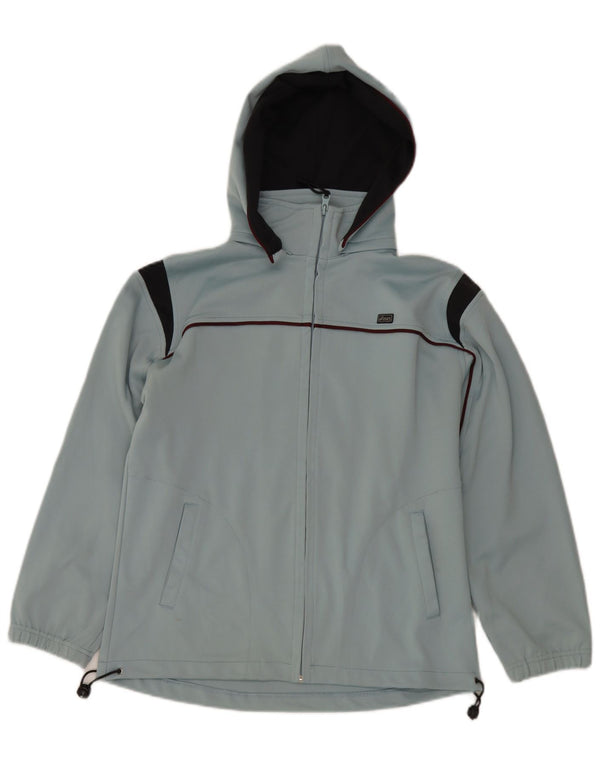 Asics Mens Hooded Tracksuit Top Jacket Small Blue Colourblock Polyester