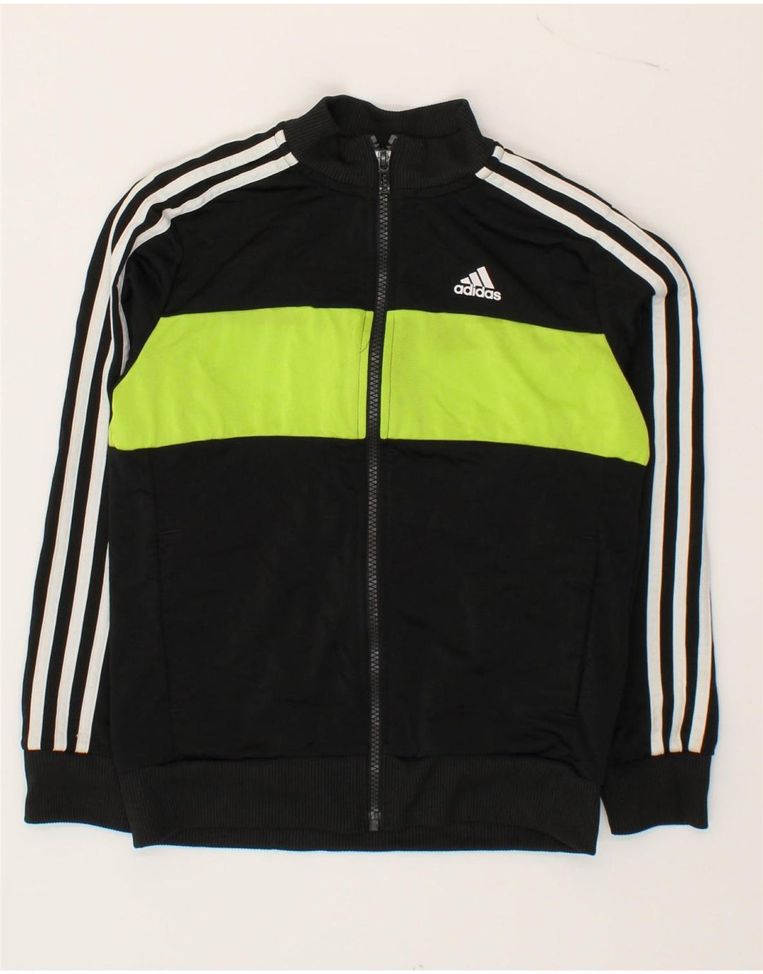 ADIDAS Boys Tracksuit Top Jacket 9-10 Years Black Colourblock Polyester Vintage Adidas and Second-Hand Adidas from Messina Hembry 