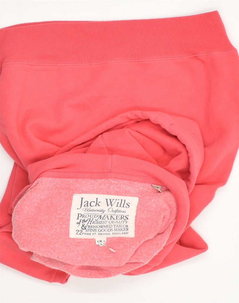 JACK WILLS Womens Graphic Hoodie Jumper UK 8 Small Pink Cotton | Vintage Jack Wills | Thrift | Second-Hand Jack Wills | Used Clothing | Messina Hembry 