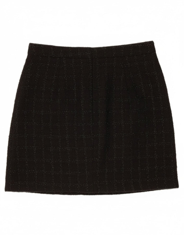 Warehouse Womens Mini Skirt UK 10 Small W28  Black Check Polyester