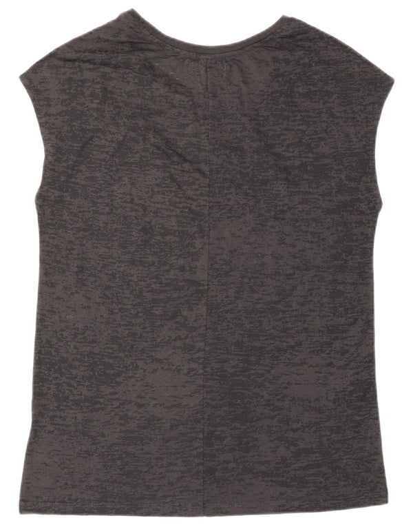 Zara Womens Graphic T-Shirt Top UK 10 Small Grey Paisley