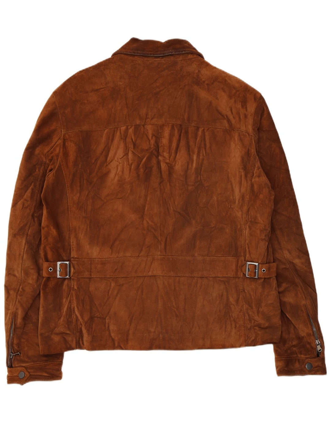 VINTAGE Mens Suede Jacket IT 52 XL Brown Leather