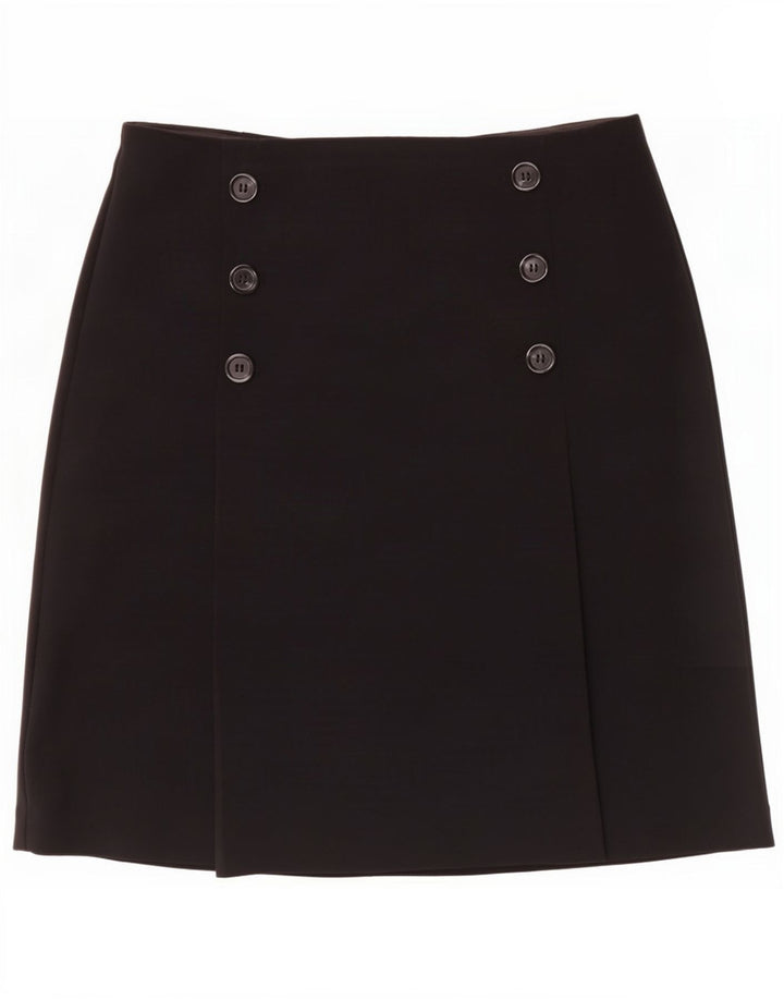 Marks & Spencer Womens A-Line Skirt UK 12 Medium W30 Black Polyester
