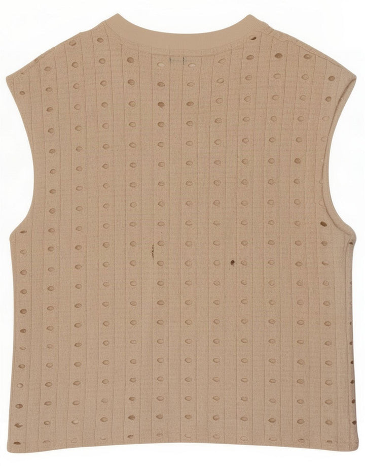 Zara Womens Vest Top UK 14 Medium Beige Polyester