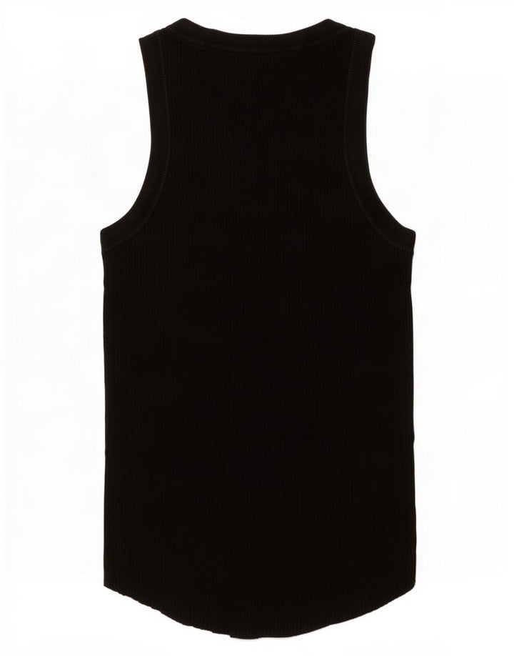 Zara Womens Vest Top UK 12 Medium Black Viscose
