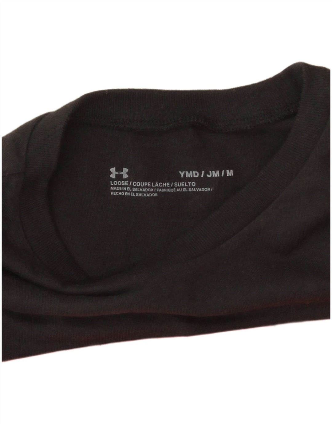 Under Armour Boys Graphic Top Long Sleeve 9-10 Years Medium Black