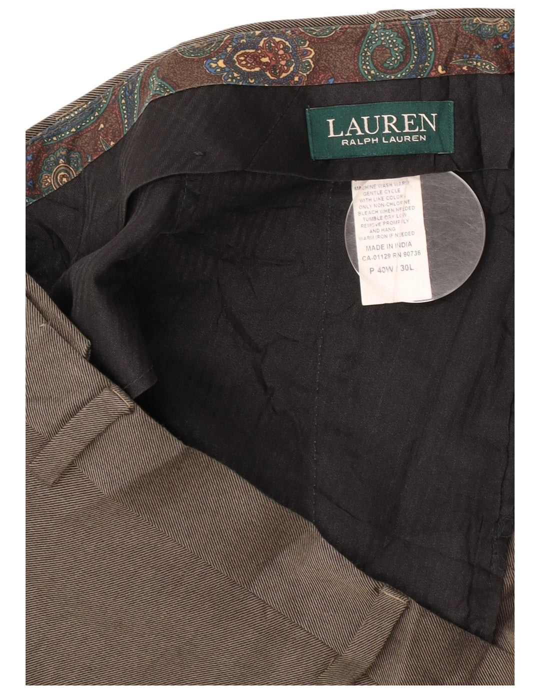 Ralph Lauren Mens Straight Suit Trousers  W40 L30 Grey Polyester
