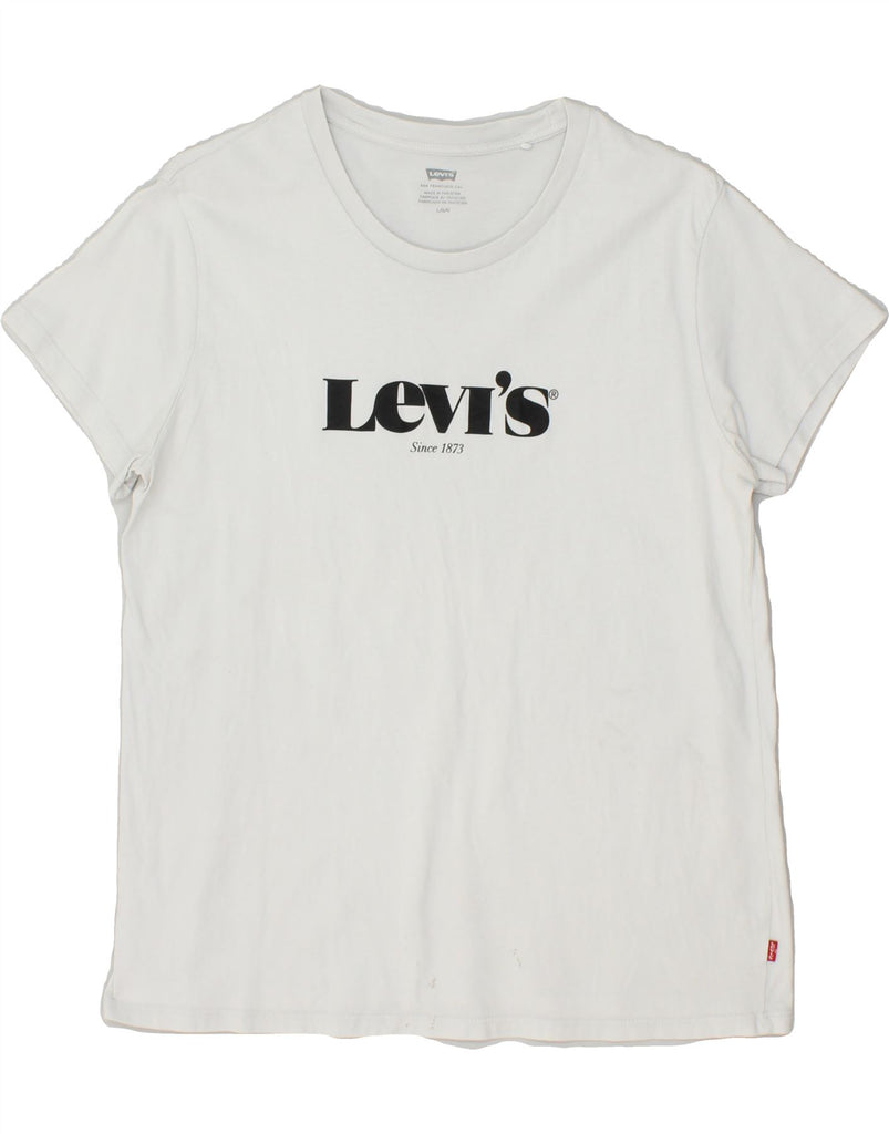 LEVI'S Womens Graphic T-Shirt Top UK 14 Large White | Vintage Levi's | Thrift | Second-Hand Levi's | Used Clothing | Messina Hembry 