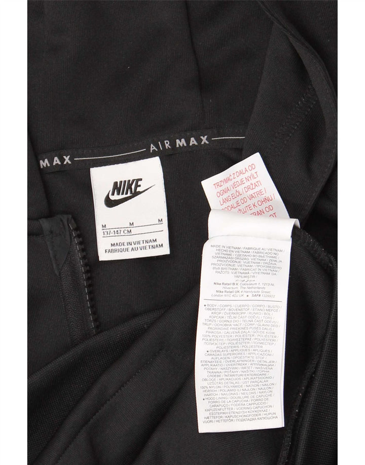 Nike Boys Zip Hoodie Sweater 10-11 Years Medium Black Polyester