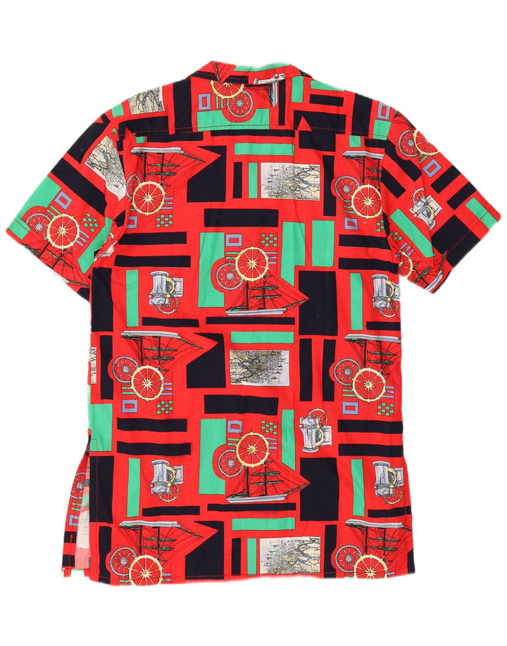 Confezioni Di Lusso Womens Graphic Shirt Dress UK 12 Medium Red Patchwork