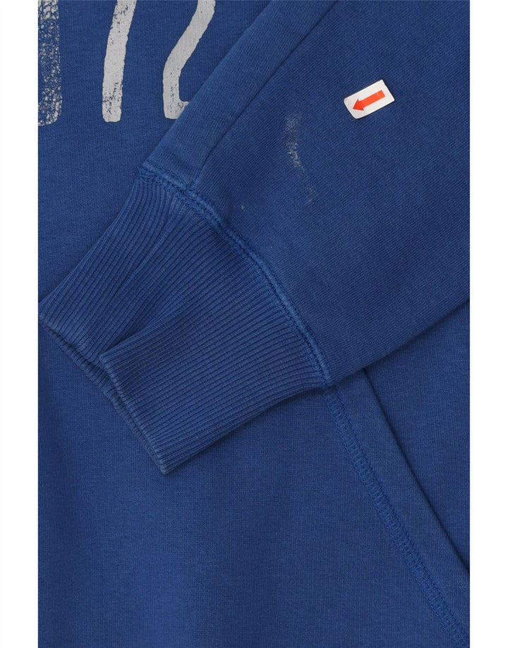 NIKE Mens Graphic Hoodie Jumper Medium Blue Cotton