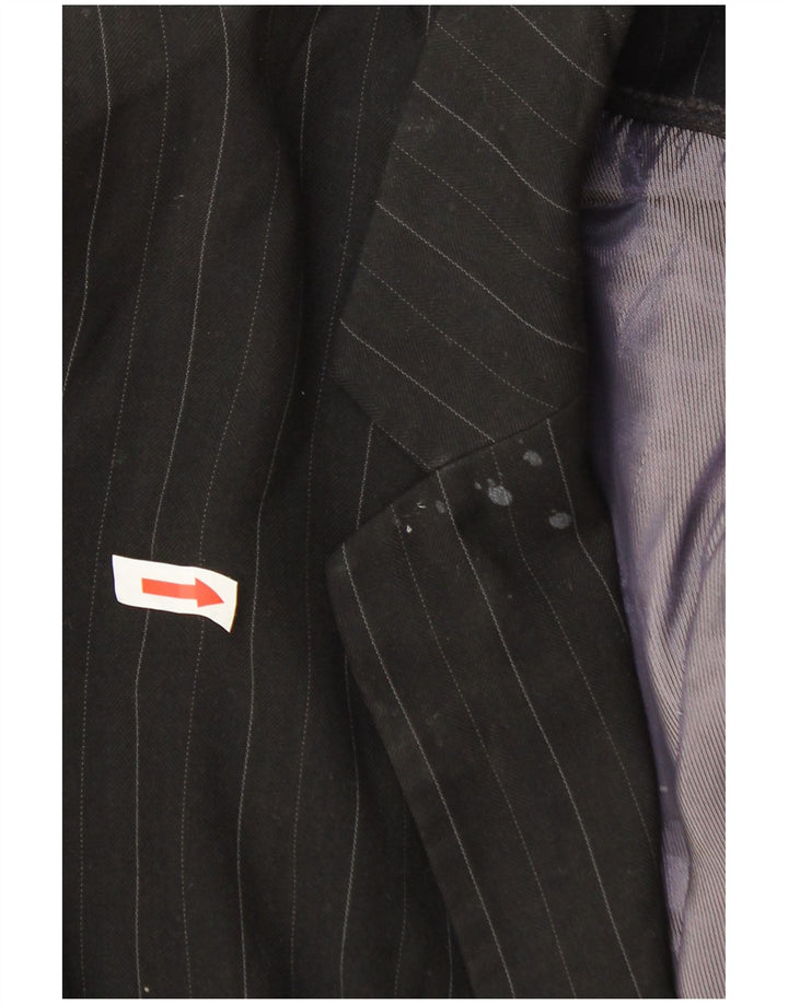 Marks & Spencer Womens 1 Button Blazer Jacket UK 20 2XL Grey Pinstripe