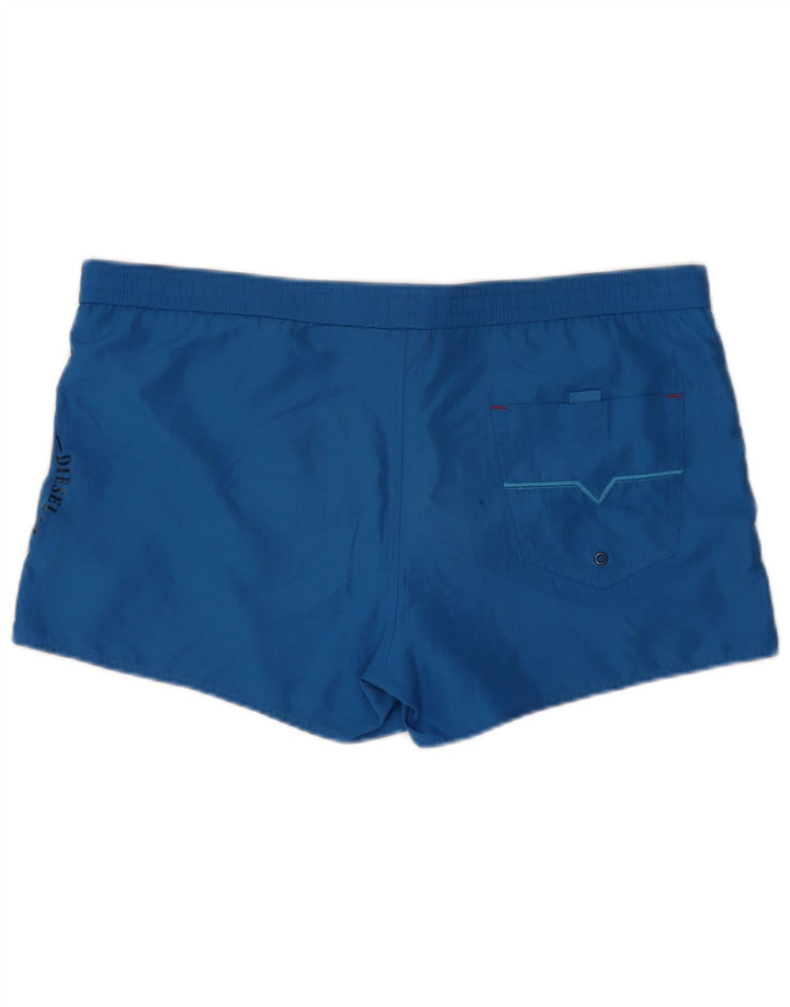 Diesel Mens Graphic Swimming Shorts 2XL  Blue Polyester
