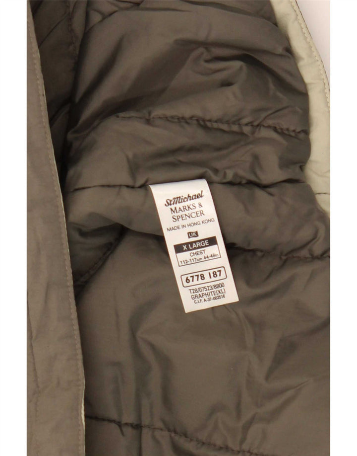 Marks & Spencer Mens Padded Gilet UK 42 XL Khaki Polyamide