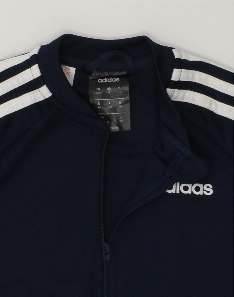 ADIDAS Boys Tracksuit Top Jacket 3-4 Years Navy Blue Polyester | Vintage Adidas | Thrift | Second-Hand Adidas | Used Clothing | Messina Hembry 