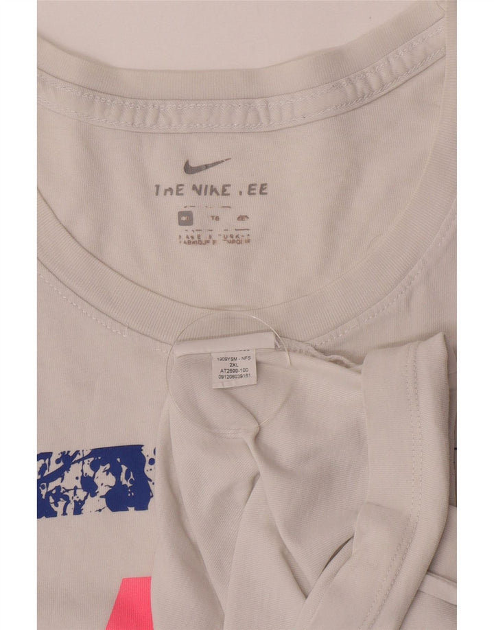 Nike Mens Graphic T-Shirt Top 2XL White Cotton