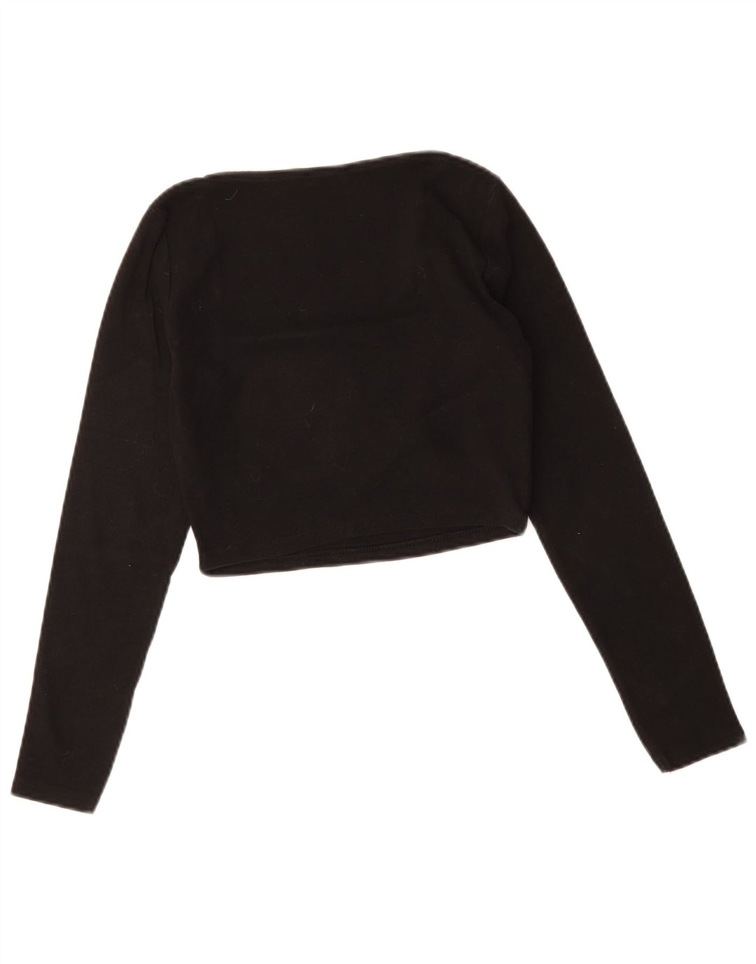 ZARA Womens Crop Top UK 14 Large Black Cotton
