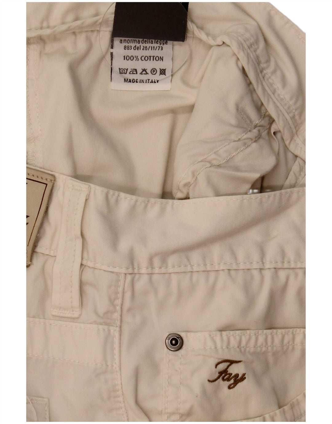 Fay Mens Casual Shorts W38 XL Beige Cotton
