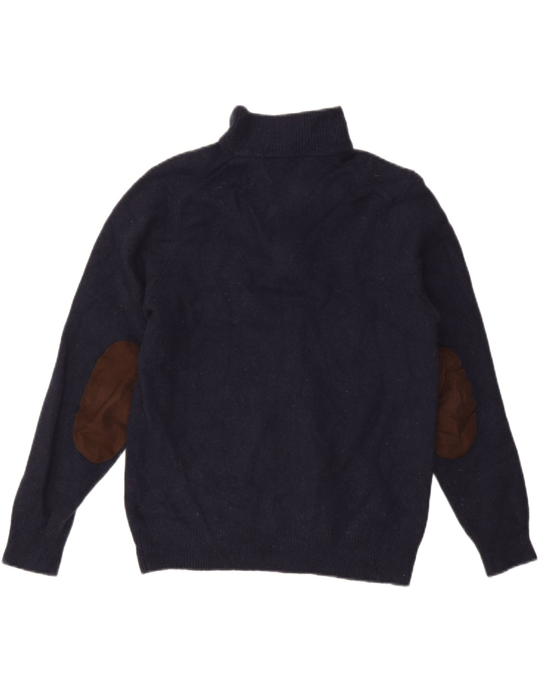 Barbour Mens Zip Neck Jumper Sweater Large Navy Blue Wool