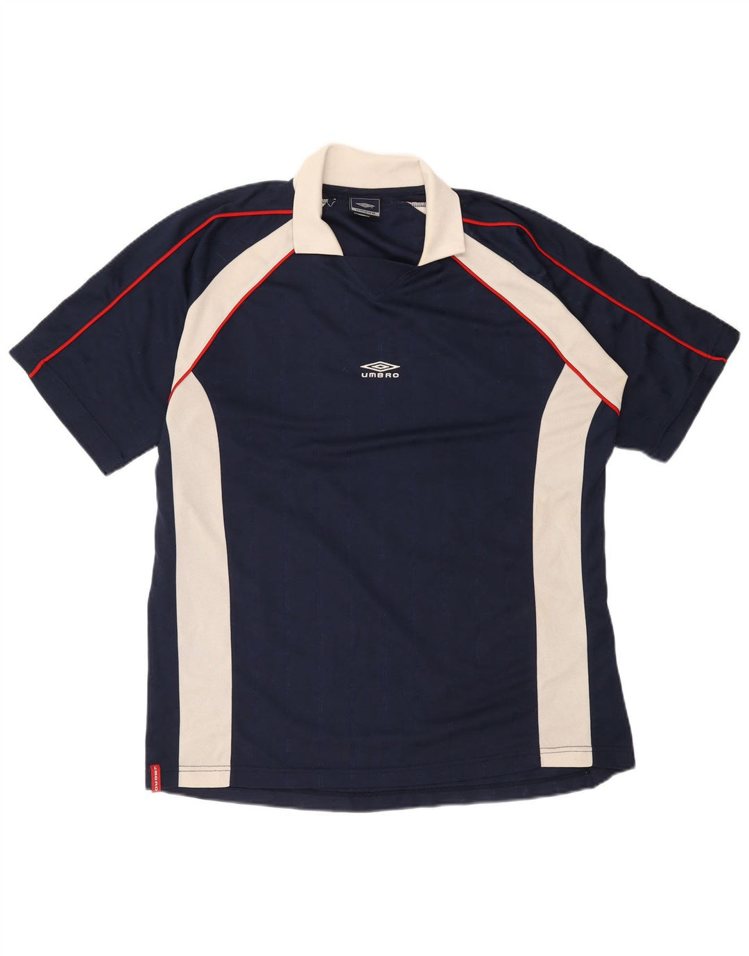 Umbro Mens Polo Shirt XL Navy Blue Colourblock Polyester