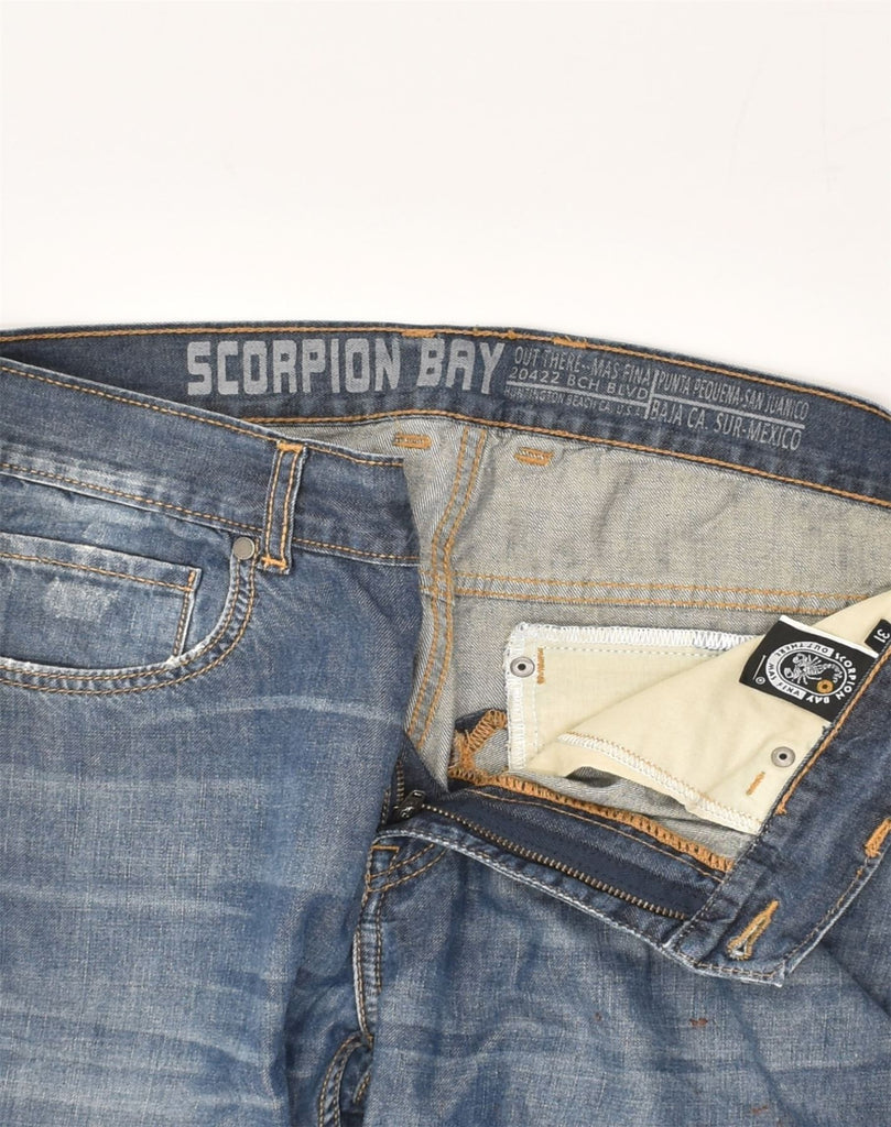 SCORPION BAY Mens Cropped Jeans W31 L24 Blue Cotton | Vintage Scorpion Bay | Thrift | Second-Hand Scorpion Bay | Used Clothing | Messina Hembry 