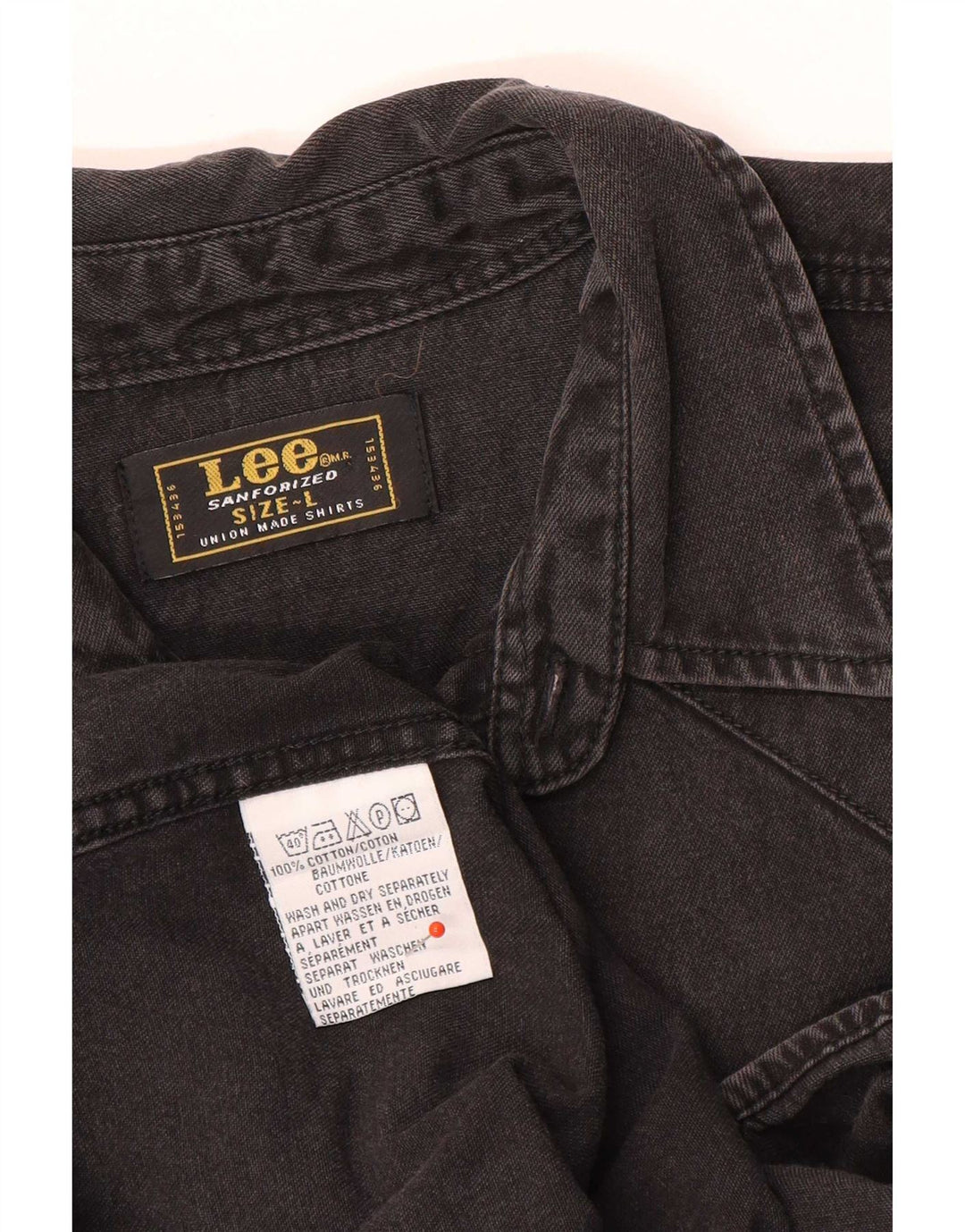 Lee Mens Denim Shirt Large Black Cotton