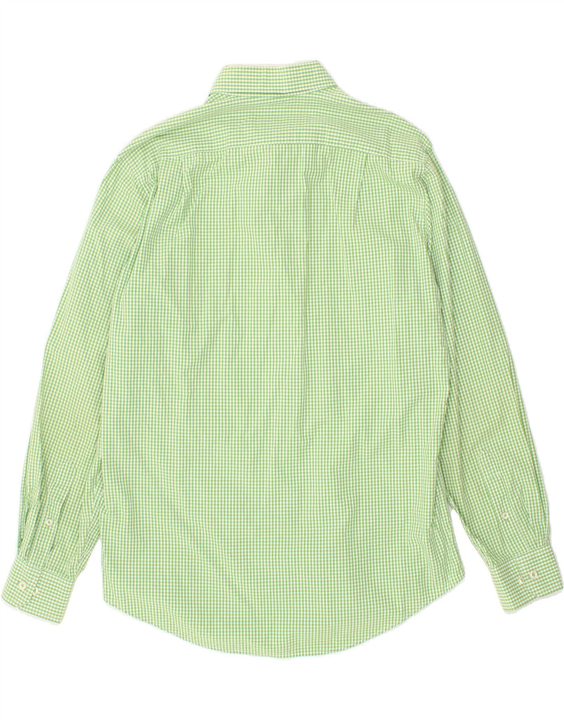 IZOD Mens Shirt Medium Green Gingham Cotton Vintage Izod and Second-Hand Izod from Messina Hembry 