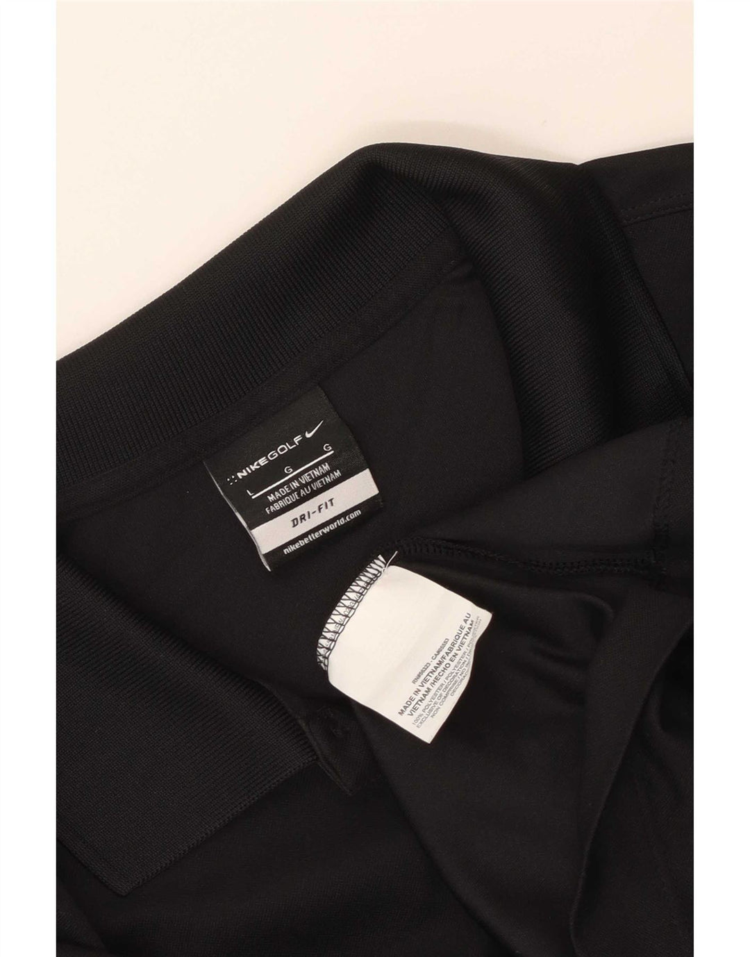 Nike Mens Dri Fit Polo Shirt Large Black Polyester