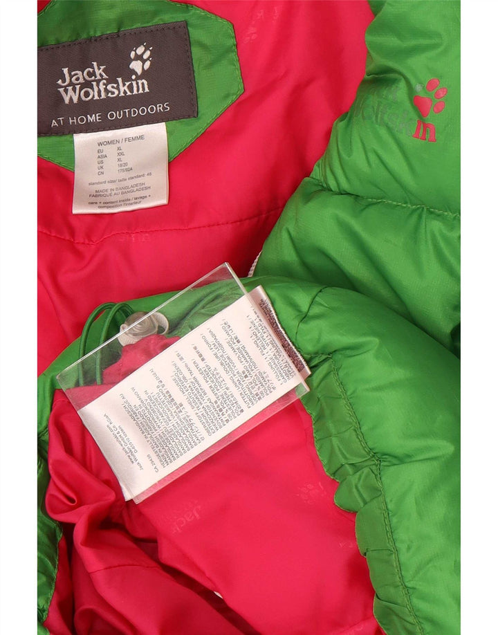 Jack Wolfskin Womens Padded Jacket UK 18/20 XL Green Polyester