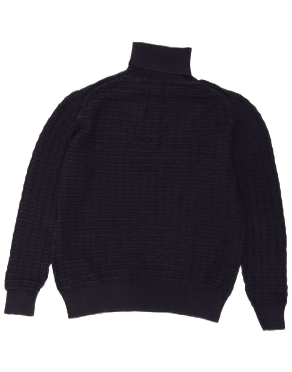 G-STAR Mens Roll Neck Jumper Sweater Medium Navy Blue Cotton