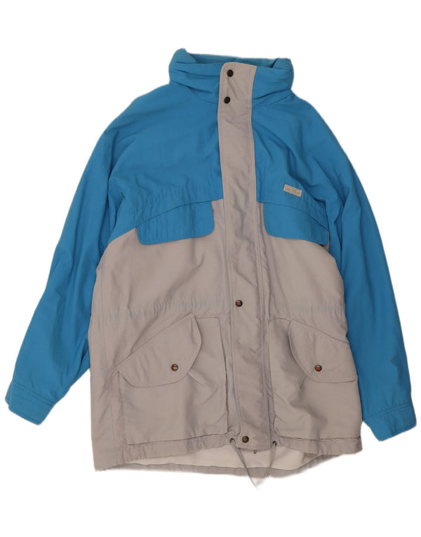 San Felice Mens Hooded Windbreaker Coat UK 40 Large Blue Colourblock