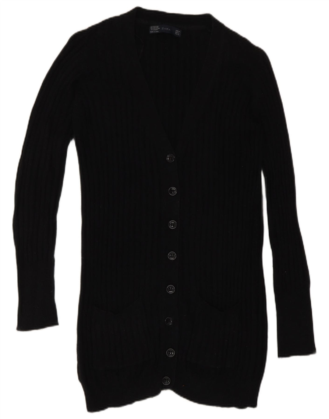 Zara Womens Cardigan Sweater UK 12 Medium Black