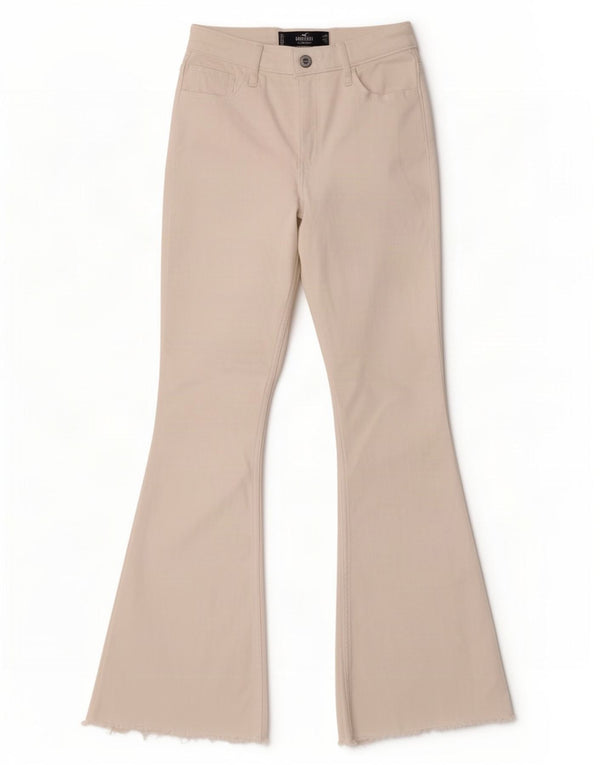 Hollister Womens High Rise Flared Jeans W27 L31 White Cotton