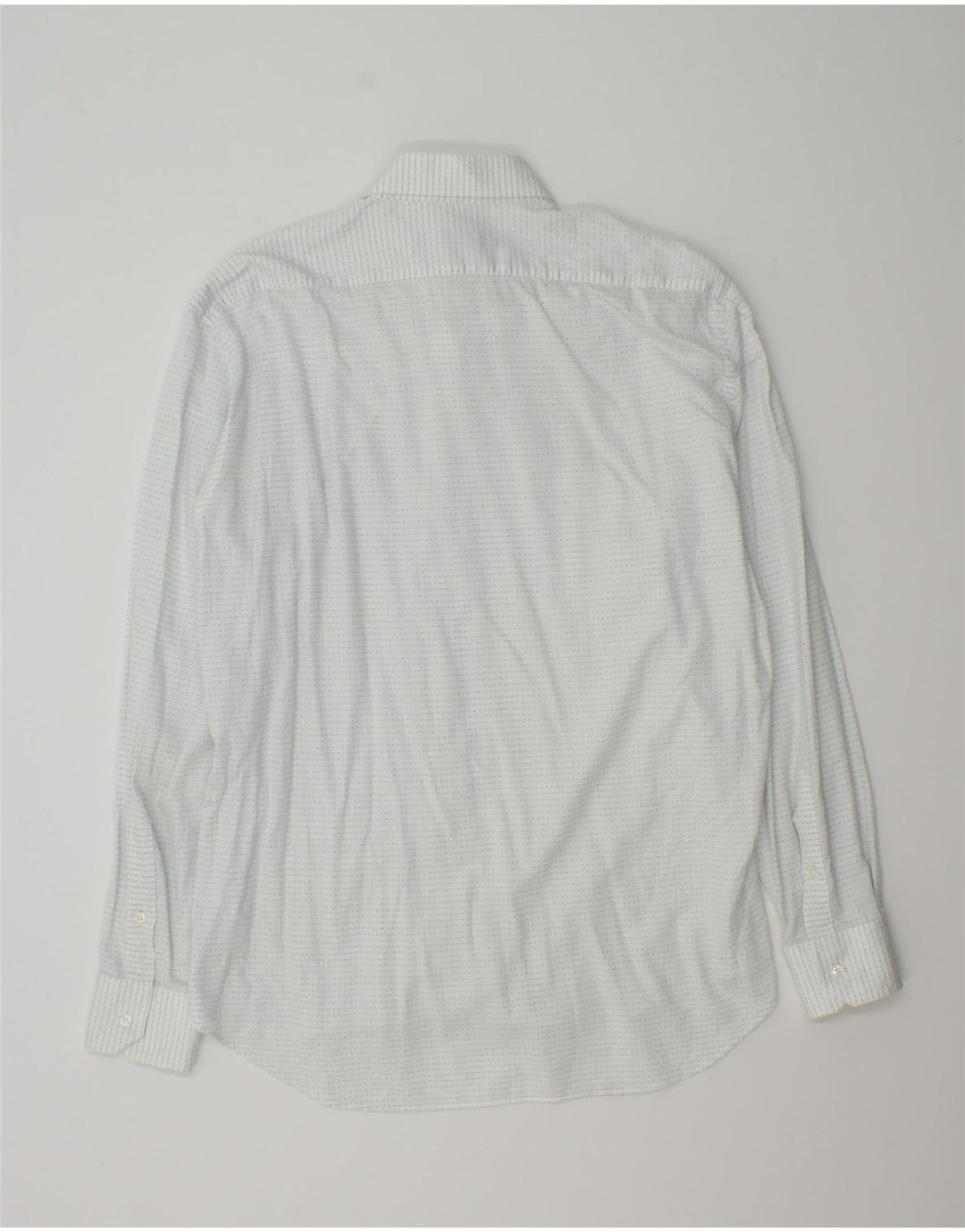 TRUSSARDI Mens Shirt Size 42 16 1/2 Large White Spotted Cotton Vintage Trussardi and Second-Hand Trussardi from Messina Hembry 